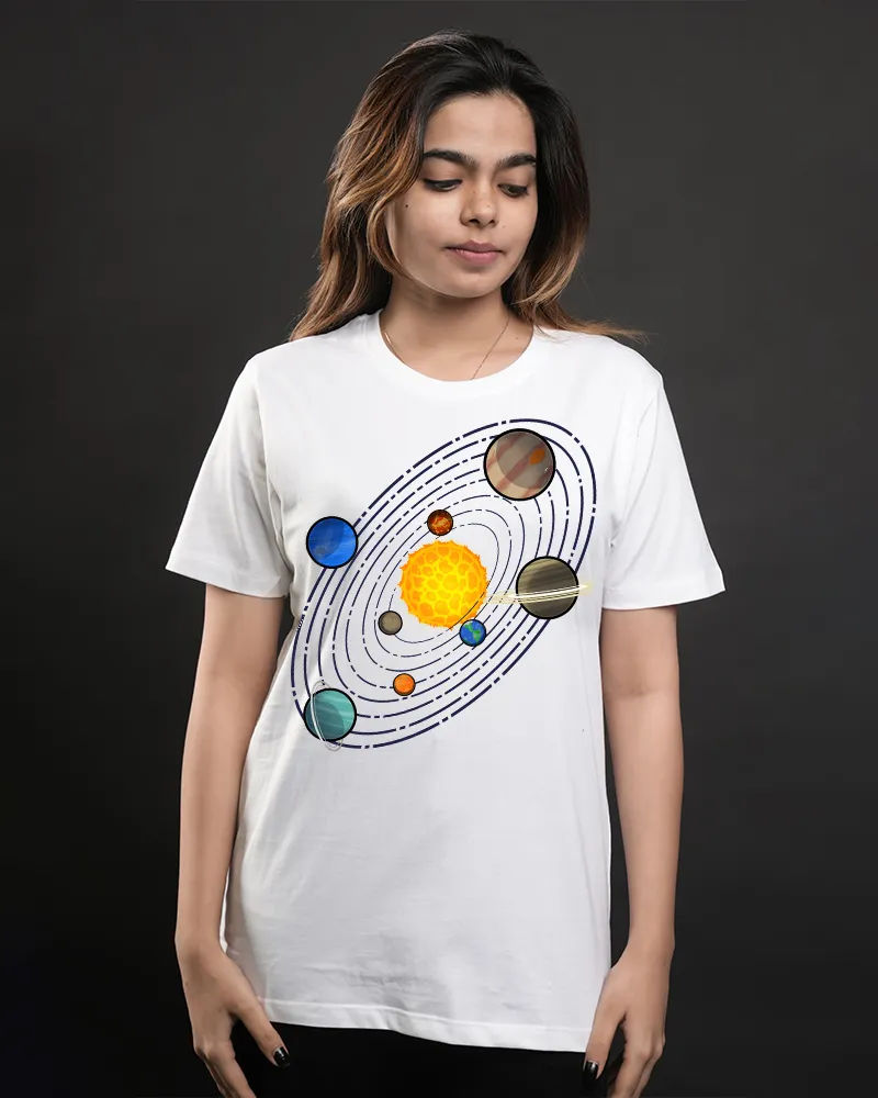 Solar System Cotton Round Neck Tshirt