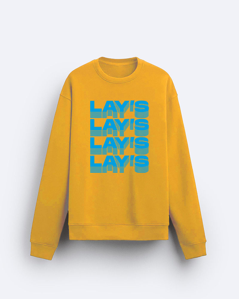Lays Cascading Blue Mustard Yellow Regular Fit Sweatshirt