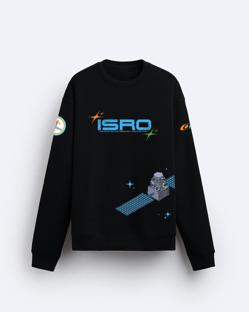 ISRO Satellite Black Sweatshirt