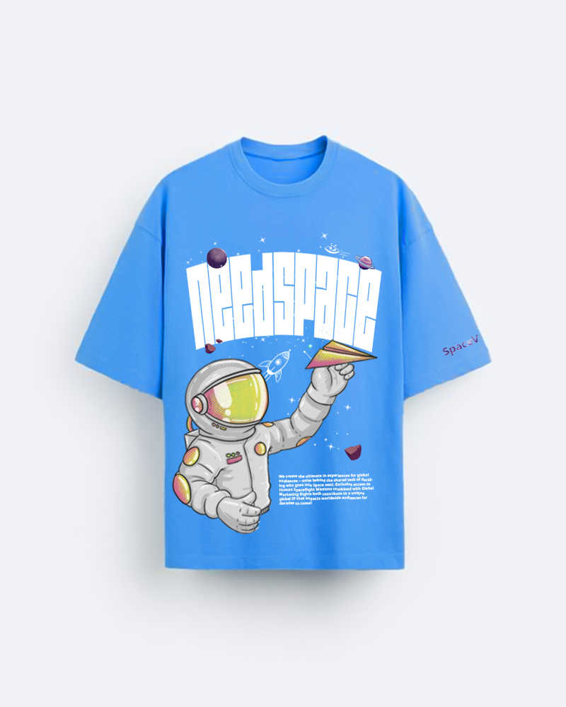 Need Space Blue Oversized Tshirt