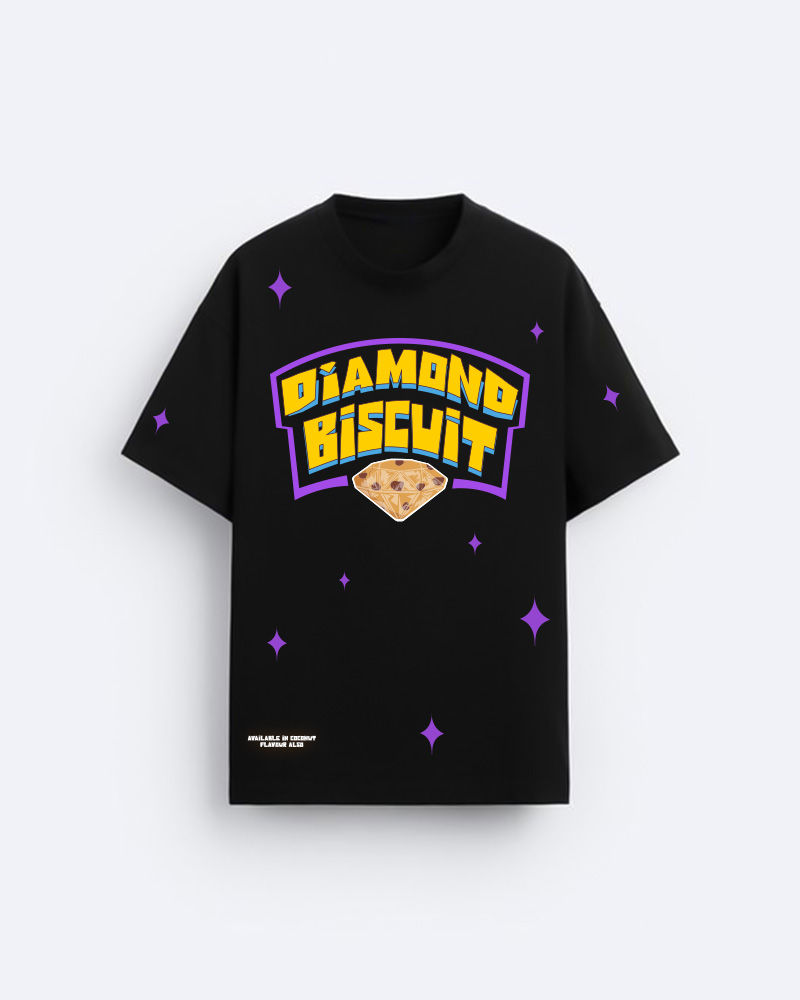 Diamond Biscut Black Oversized Tshirt