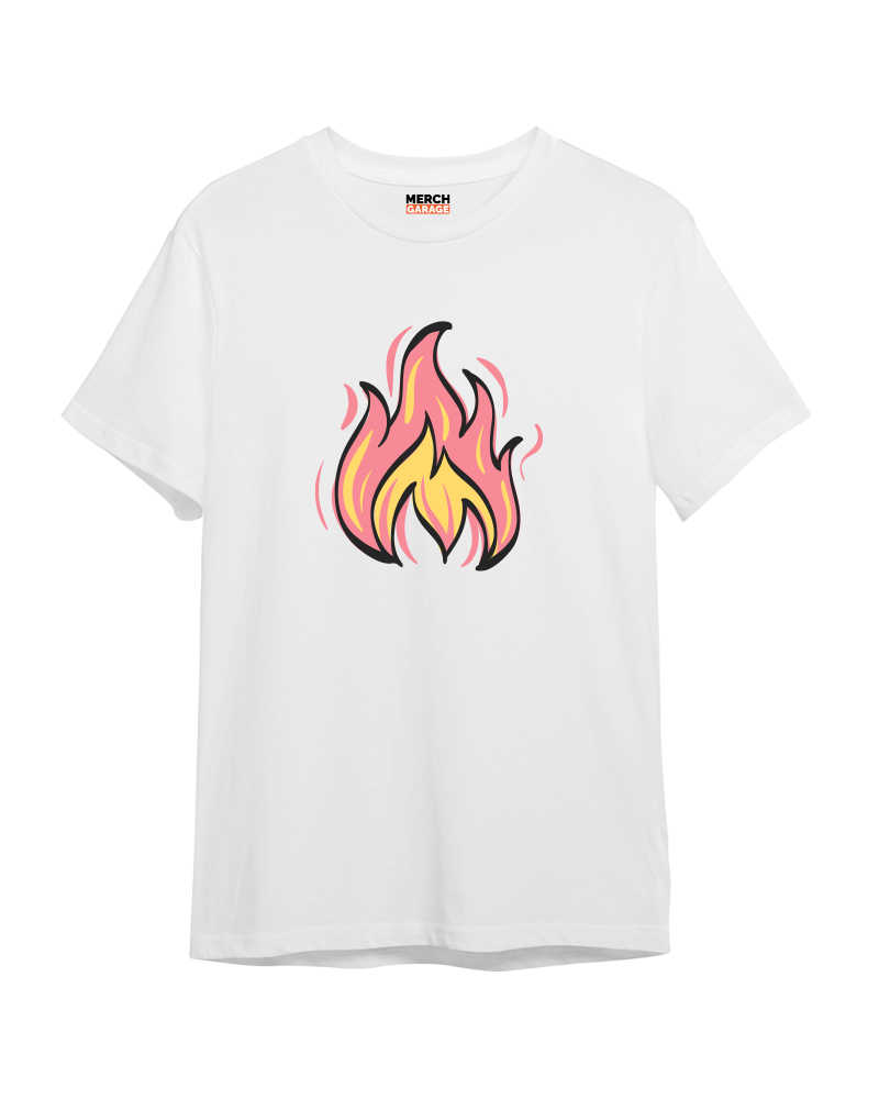 Hello 911 I m on Fire Tshirt - White