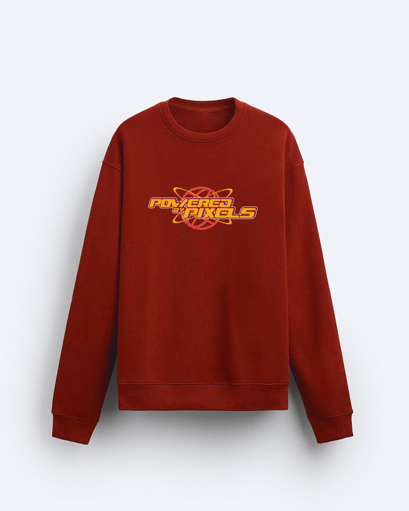 Powered by Pixels Rust Red Sweatshirt