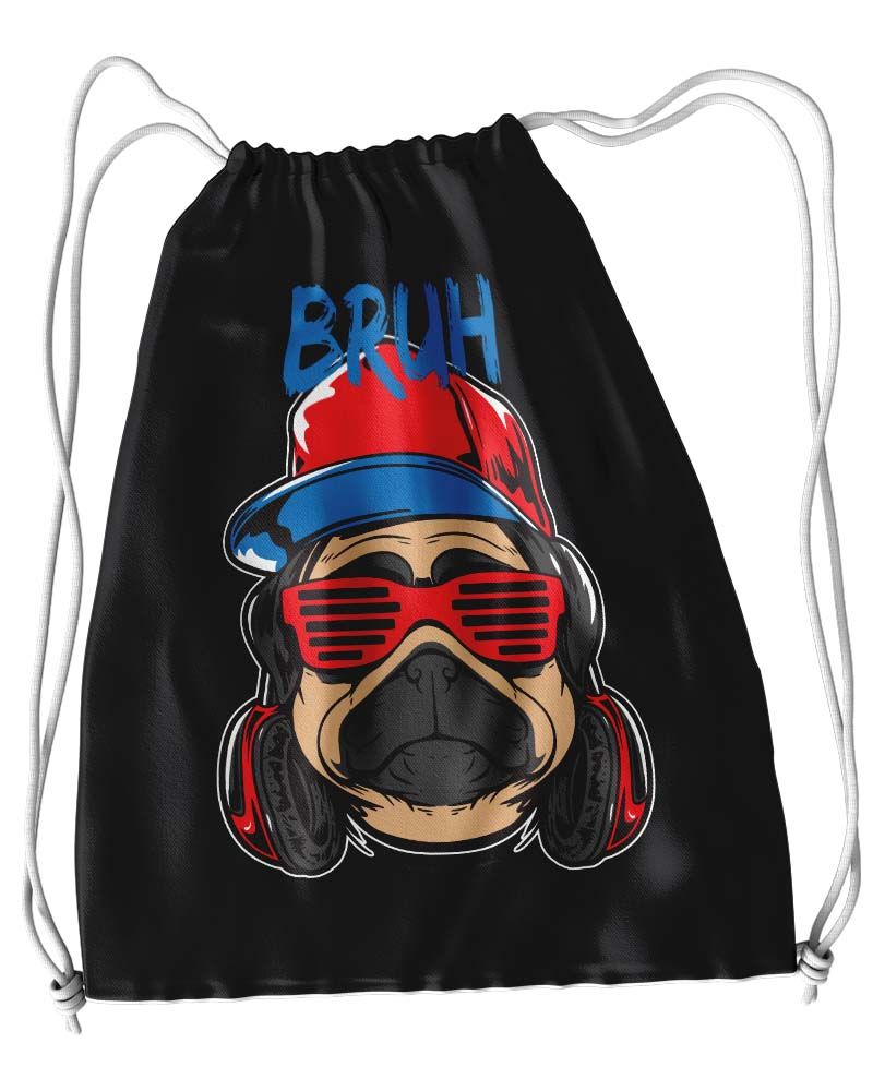 Bruh Drawstring Bag - Black 