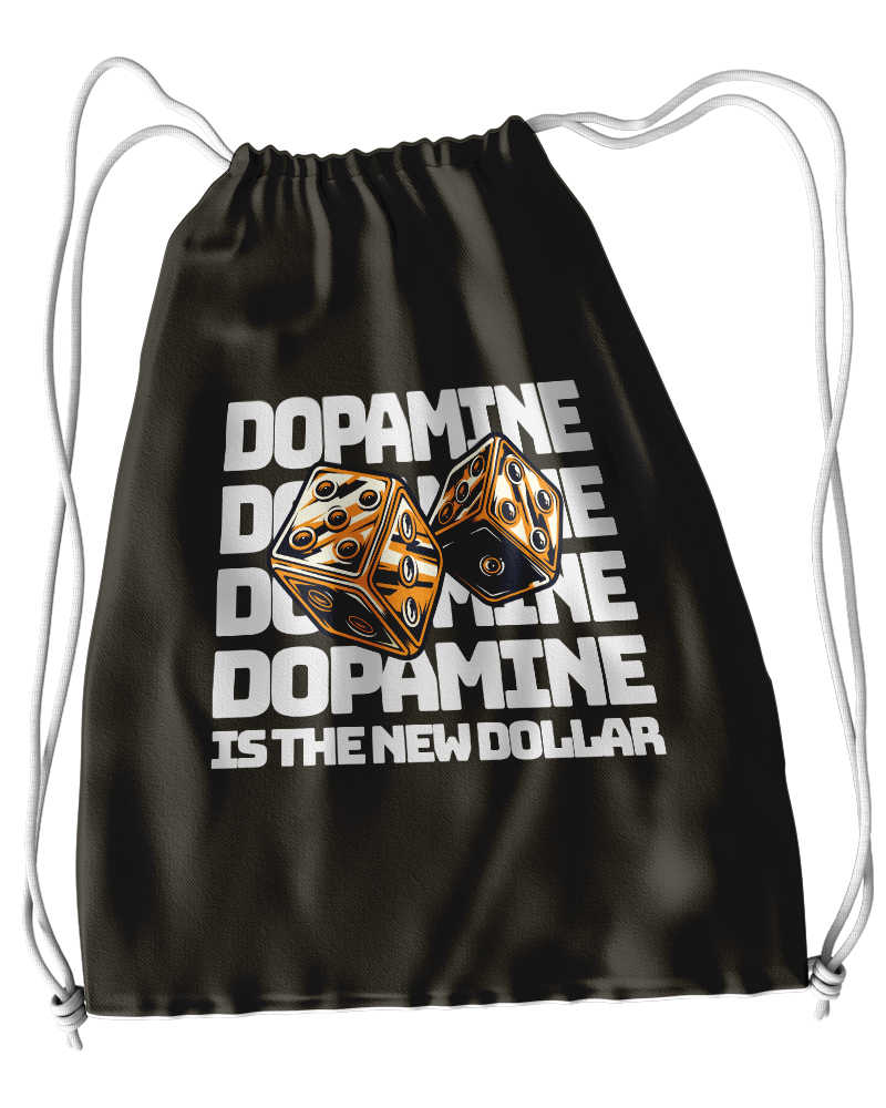 D*pamine Is The New Dollar Drawstring Bag - Black