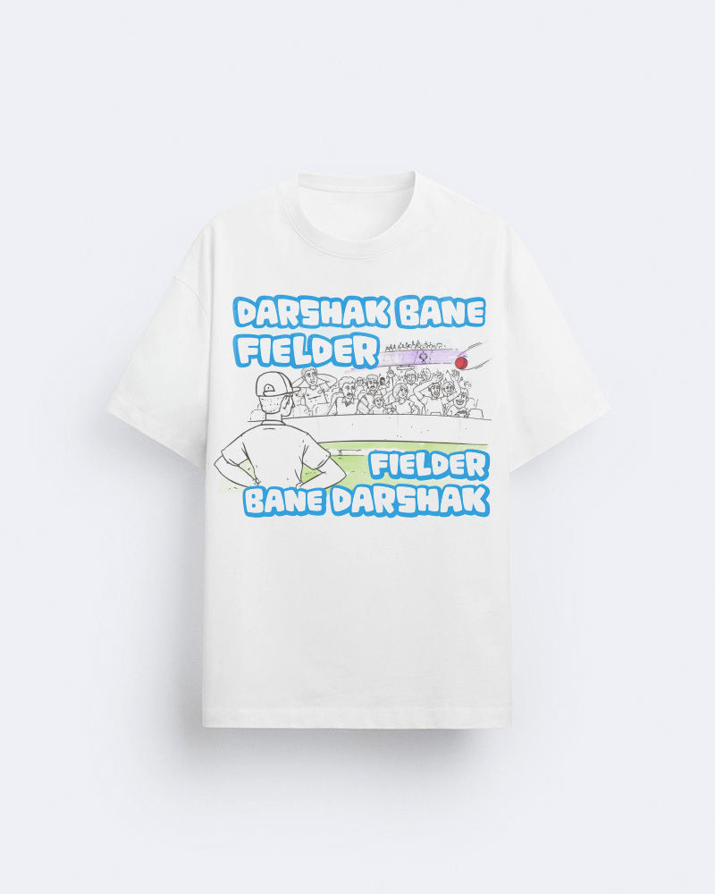 Darshak Bane Fielder White Oversized Tshirt