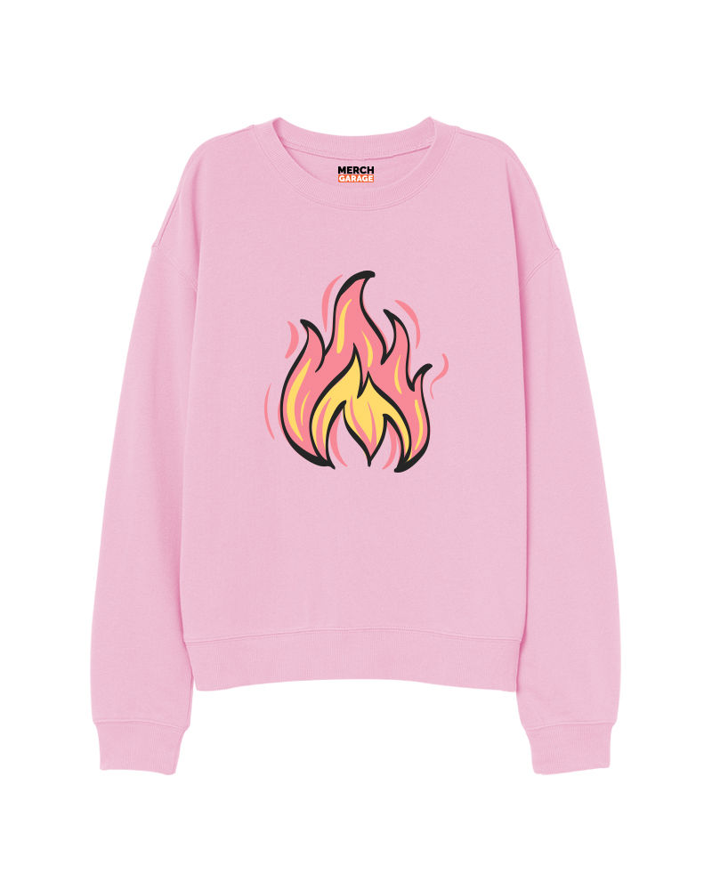 Hello 911 i m on fire Sweatshirt - Baby Pink