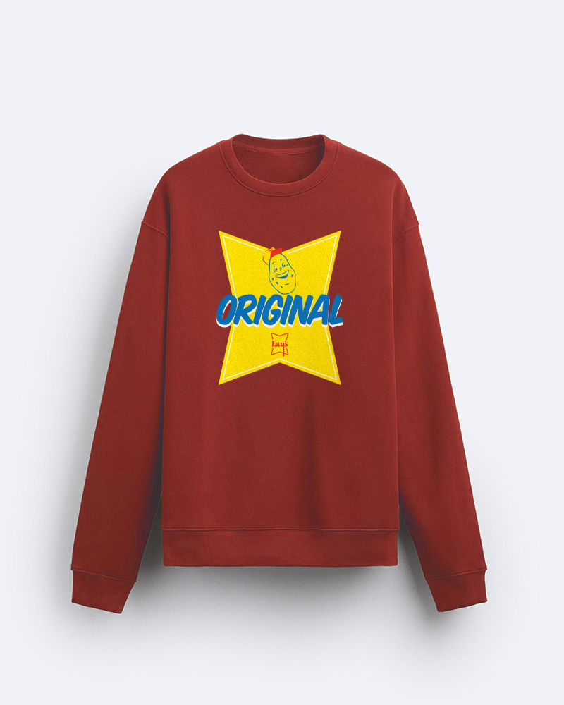 Lays Original Rust Red Regular Fit Sweatshirt