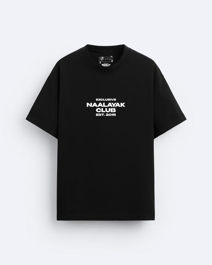 Naalayak Club Black Oversized Tshirt