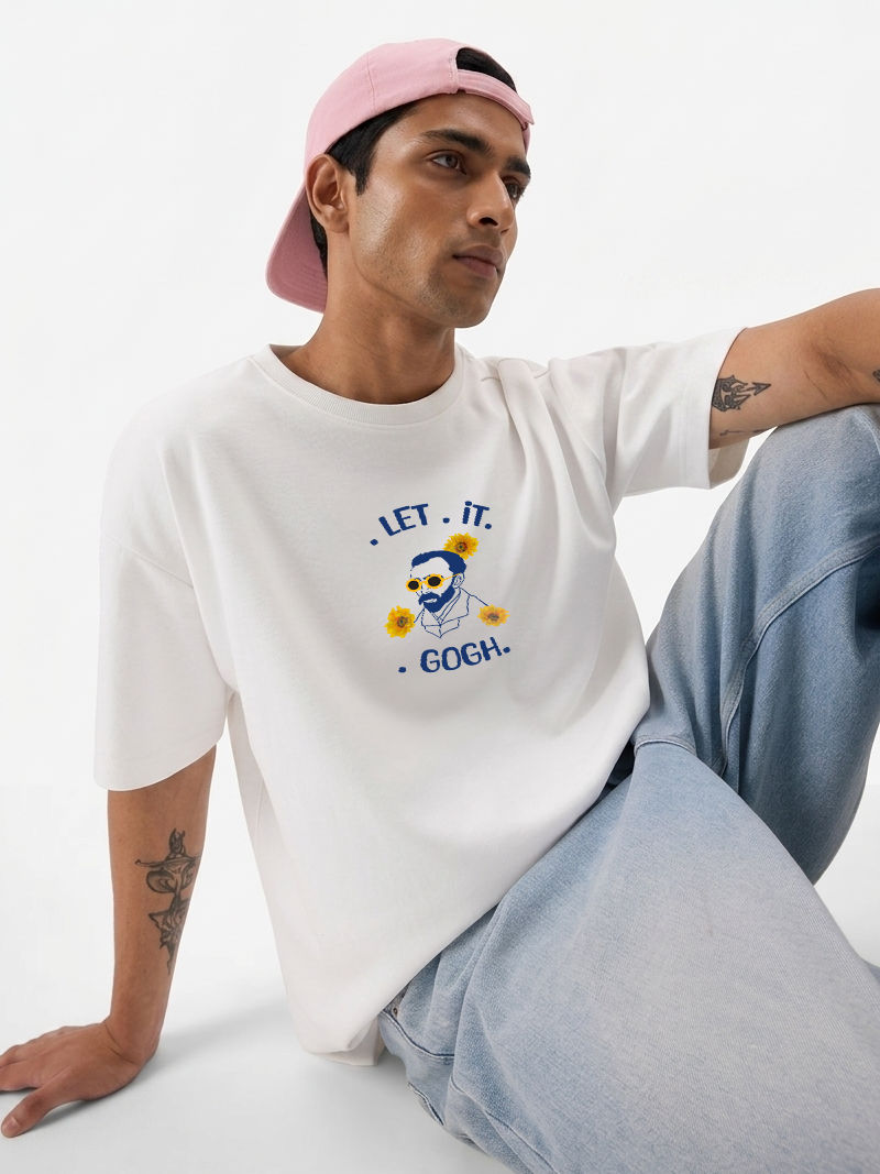 Ler It Gogh White Oversized T-shirt