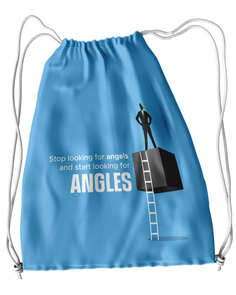 Angles Drawstring Bag - Blue