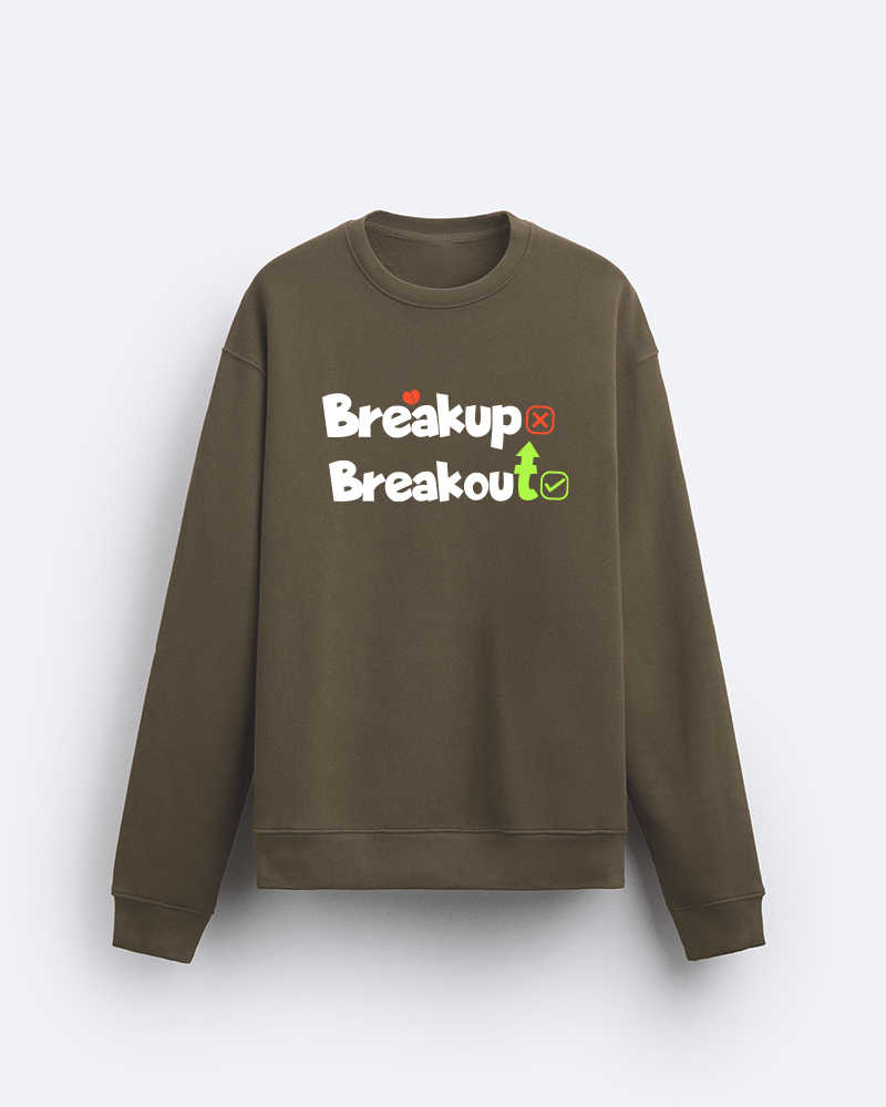 BreakOut and BreakUp Regular Fit Sweatshirt - Olive Green