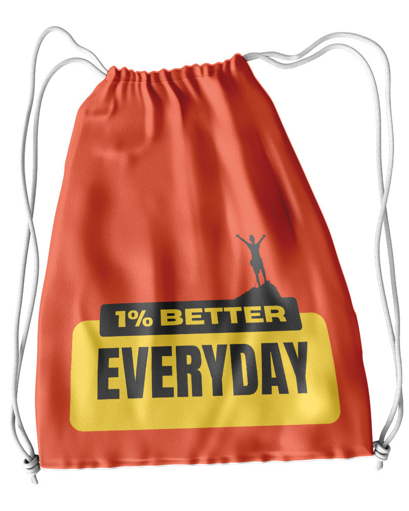 1% Better Everyday Drawstring Bag - Orange