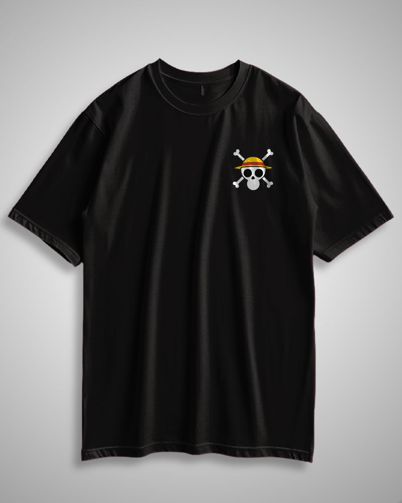Pirate Skull Black Oversized Tshirt