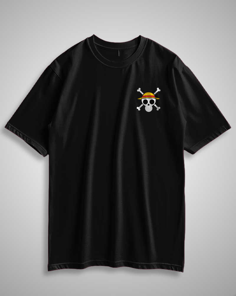 Pirate Skull Black Oversized Tshirt