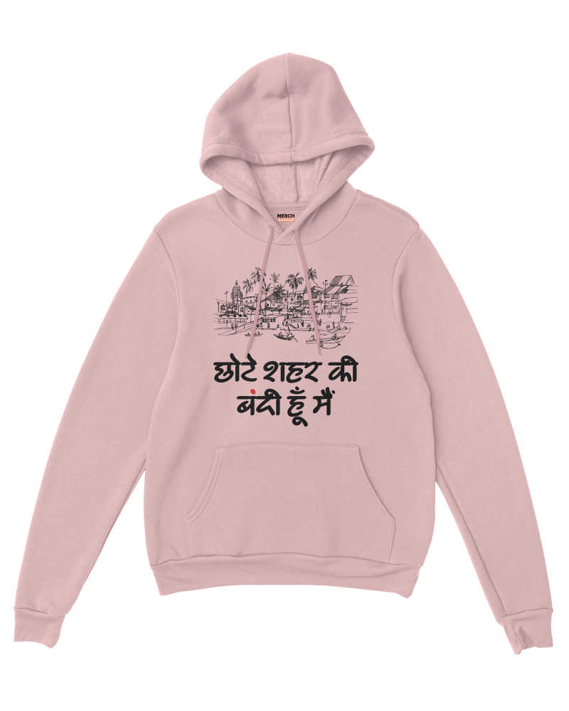 Chhote Seher Ki Bandi Hun Main Hoodie - Baby Pink