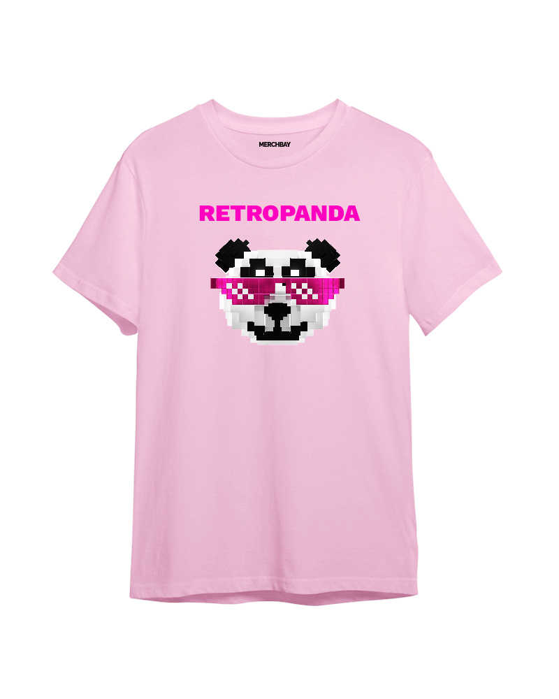 RetroPanda Tshirt - Baby Pink