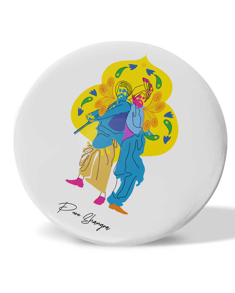 Bhangra Dancers Fridge Magnet - White