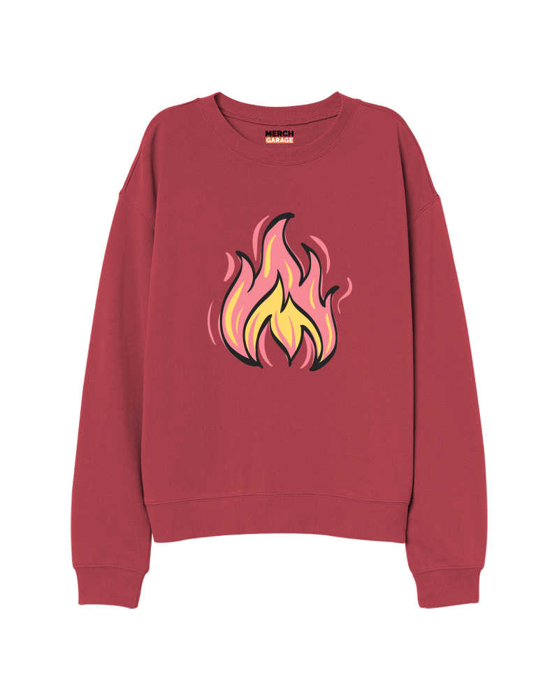 Hello 911 i m on fire Sweatshirt - Rust Red