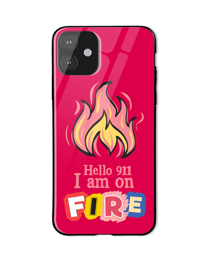 Hello 911 i m on fire Mobile Cover - Red