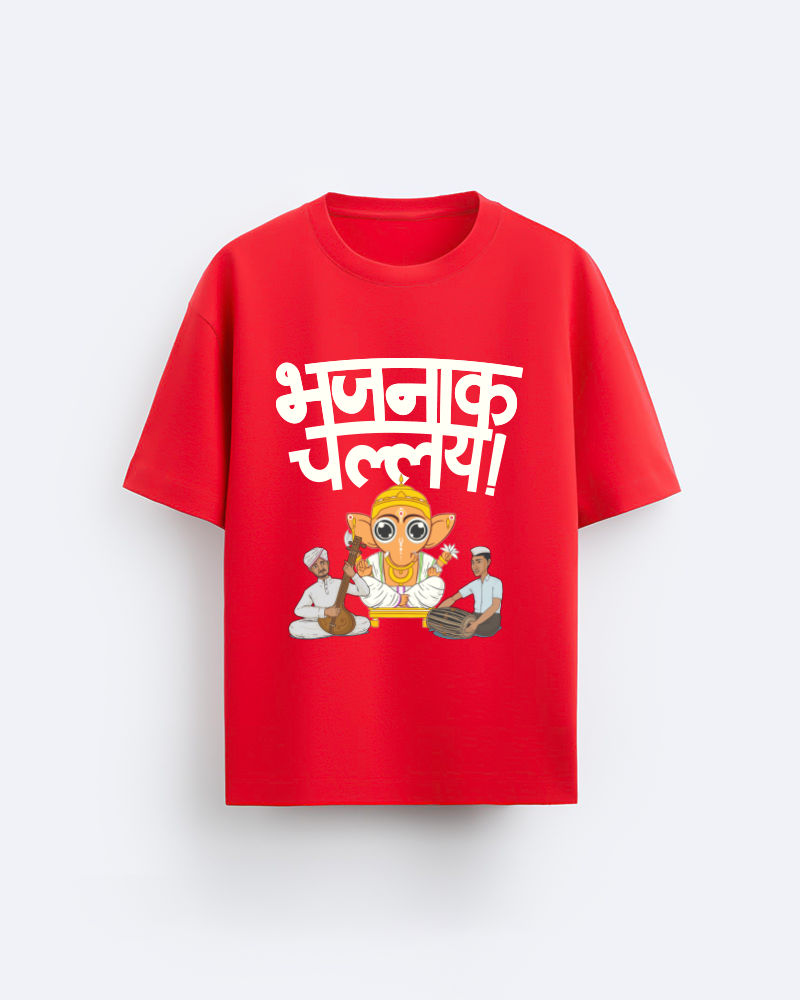 Bhajanak Challay Red Oversized Tshirt