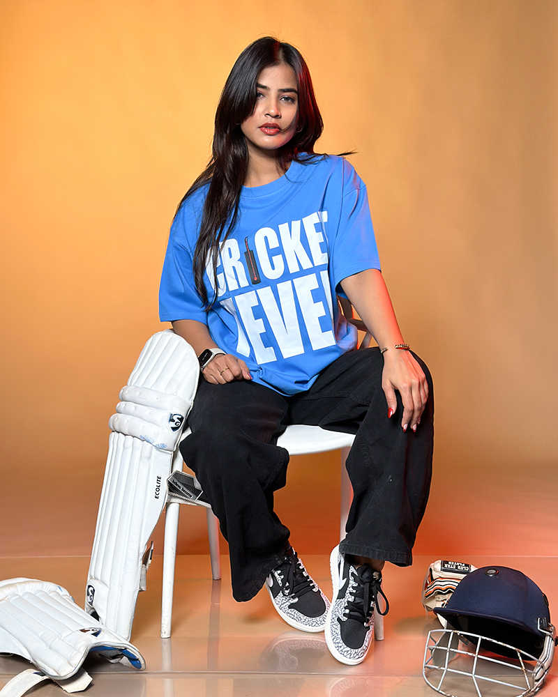 Cricket Fever Blue Oversized Tshirt