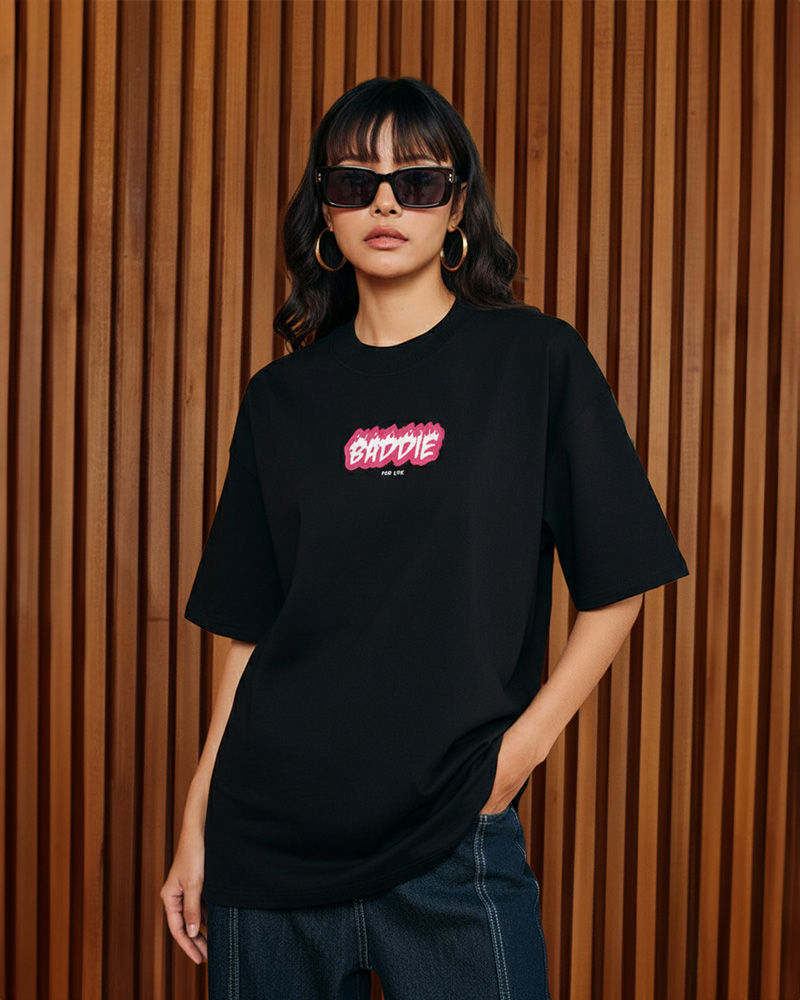 Baddie Black Oversized T-shirt