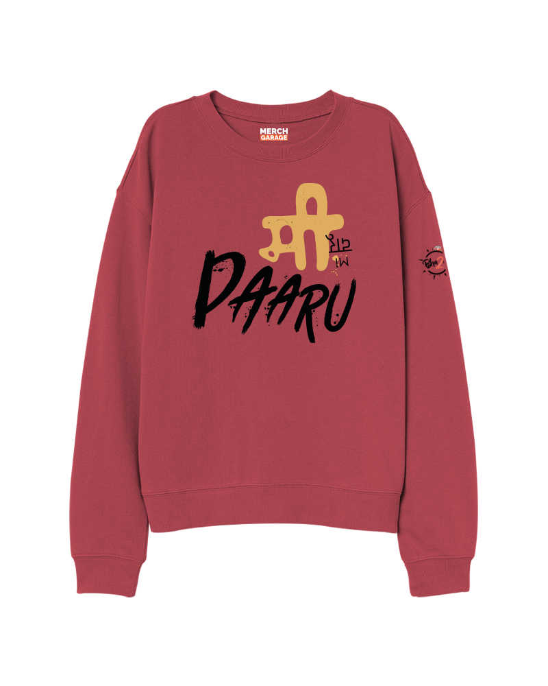 Mi Daaru Front Print cotton relaxed fit Sweatshirt - Rust Red