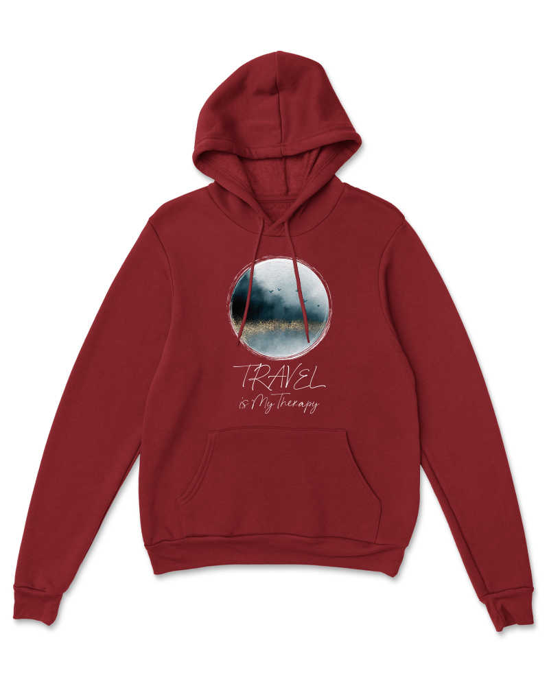 Travel is my Therapy Hoodie - Burgundy