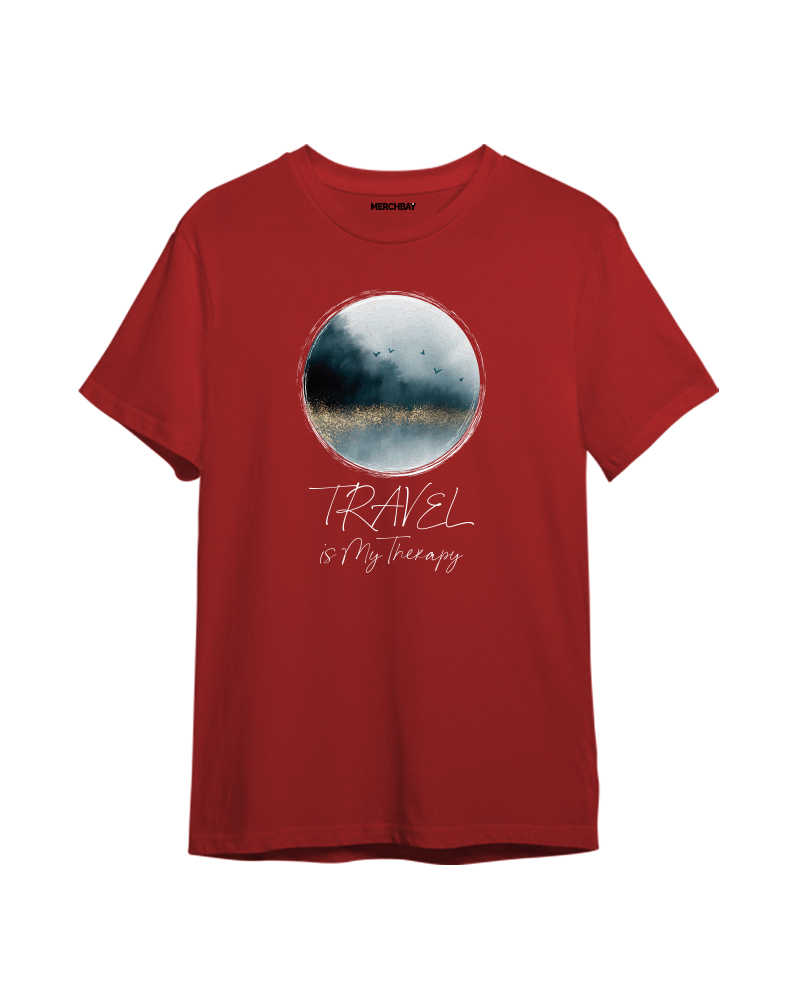 Travel is my Therapy Tshirt - Rust Red