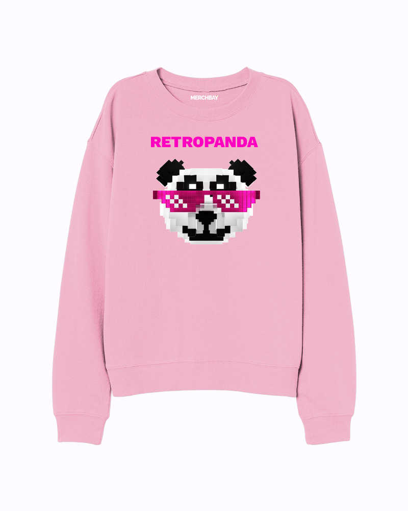 RetroPanda Sweatshirt - Baby Pink