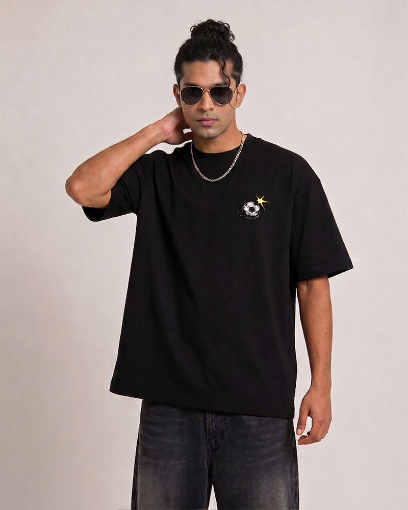 Play like you mean it Black Oversized T-Shirt