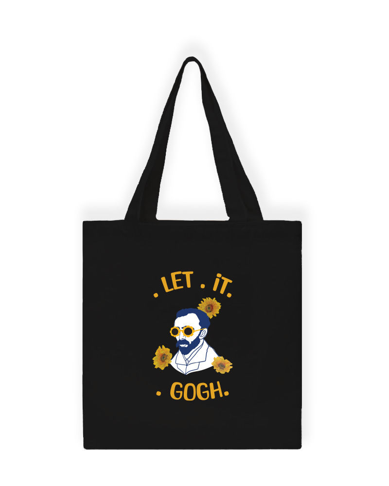 Let It Gogh Black Tote Bag