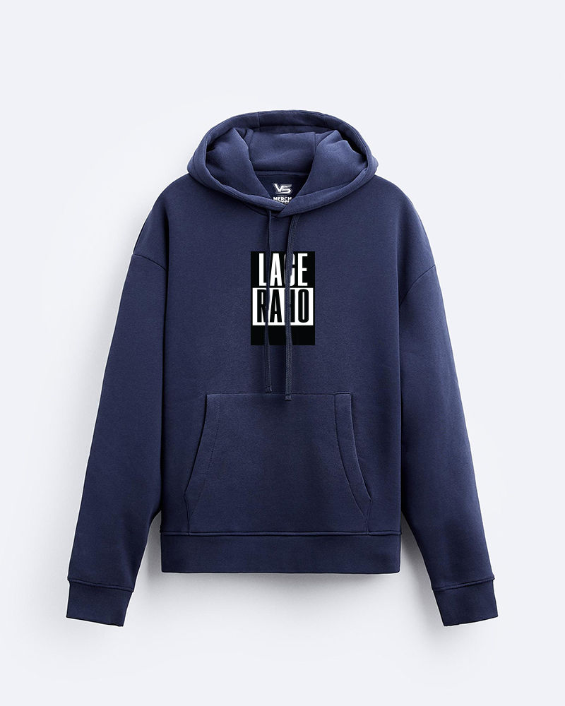 Lage Raho Navy Blue Fleeced Kangaroo Pockets Hoodie