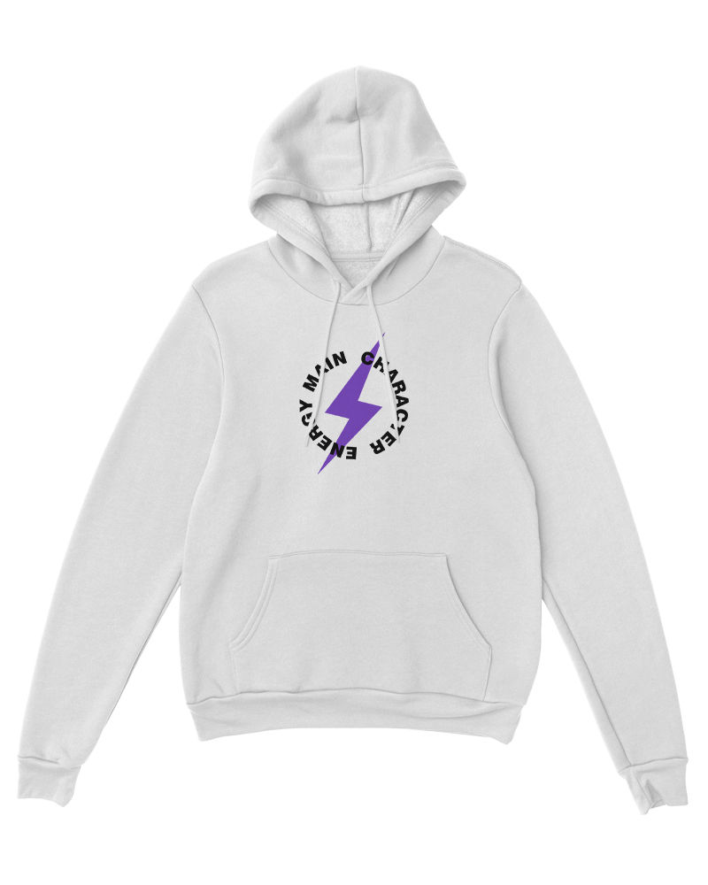 Main Character Energy (Purple Flash) Hoodie - White