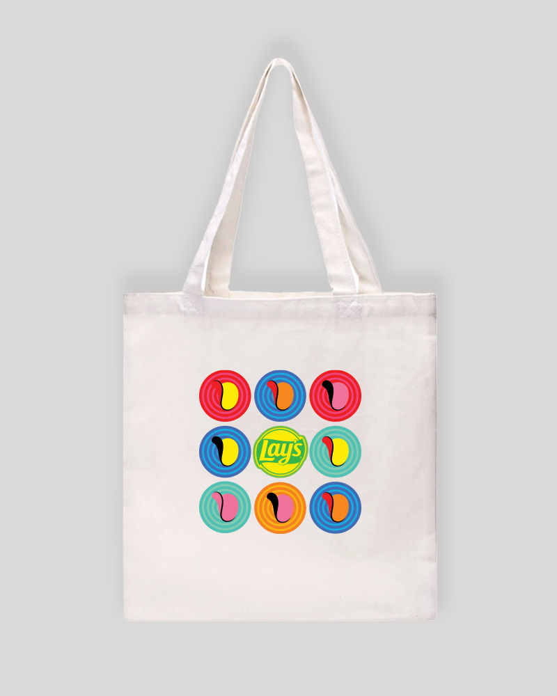 Lays Colorful Chips White Tote Bag
