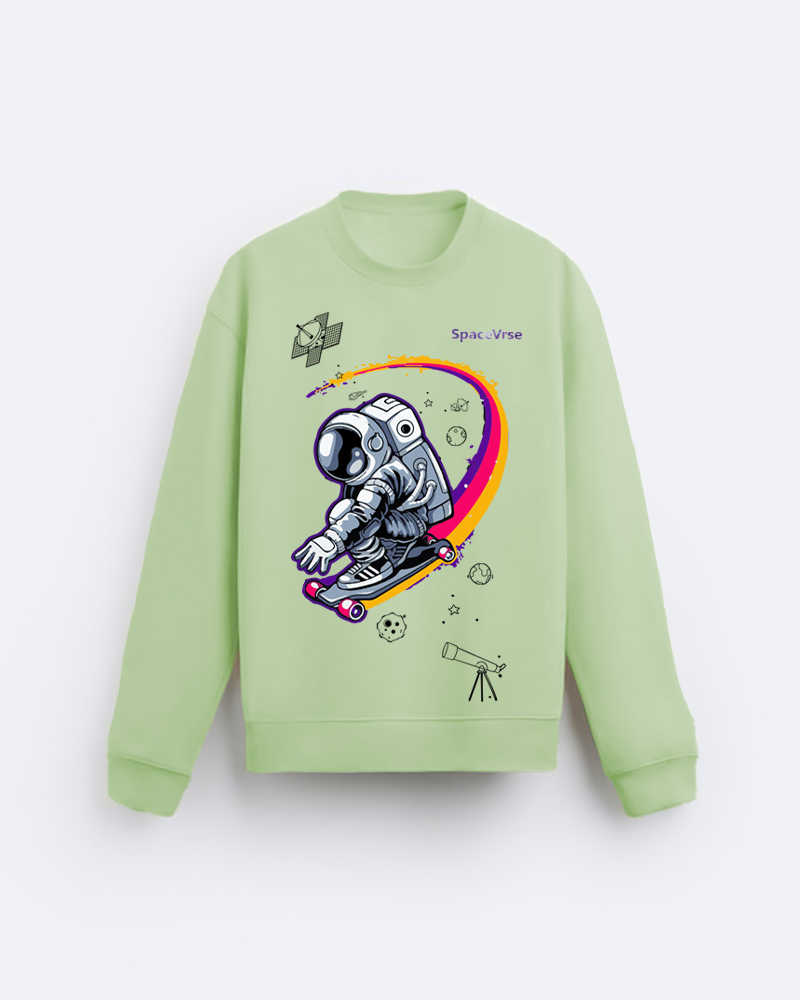 Astro Ride Nile Green Regular Fit Sweatshirt