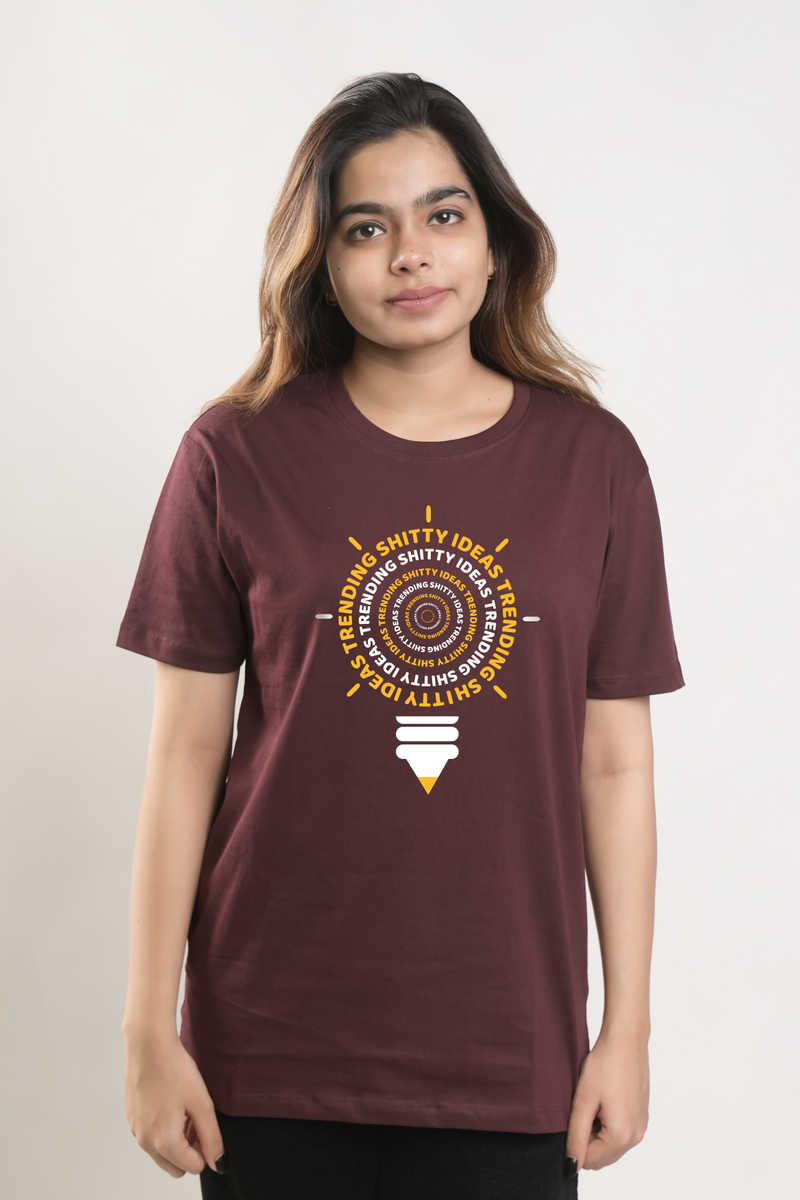 Shitty Ideas Trending Tshirt - Sangria Maroon