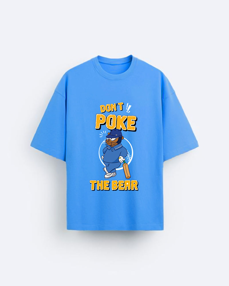 Dont Poke the bear Blue Oversized T-Shirt 