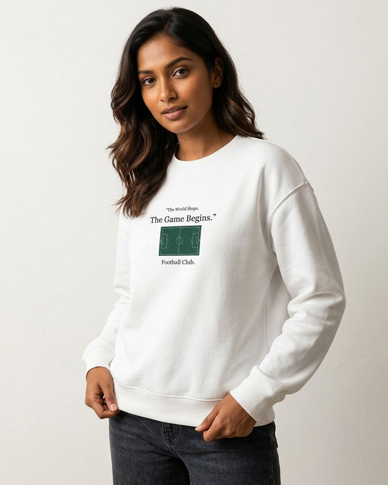 The Game Begins White Sweatshirt 