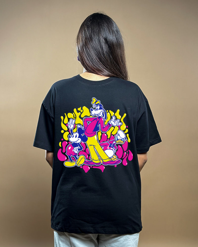 Goofy & Friends Black Oversized Tshirt 