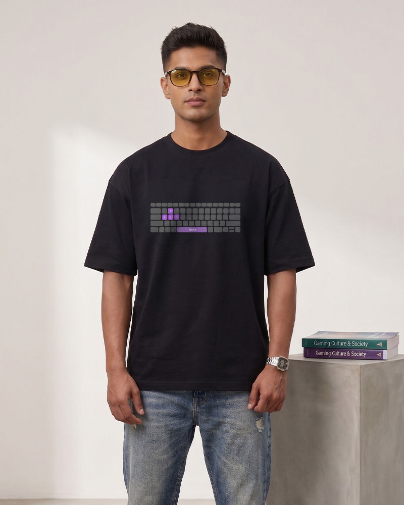 Default Controls Black Oversized T-shirt