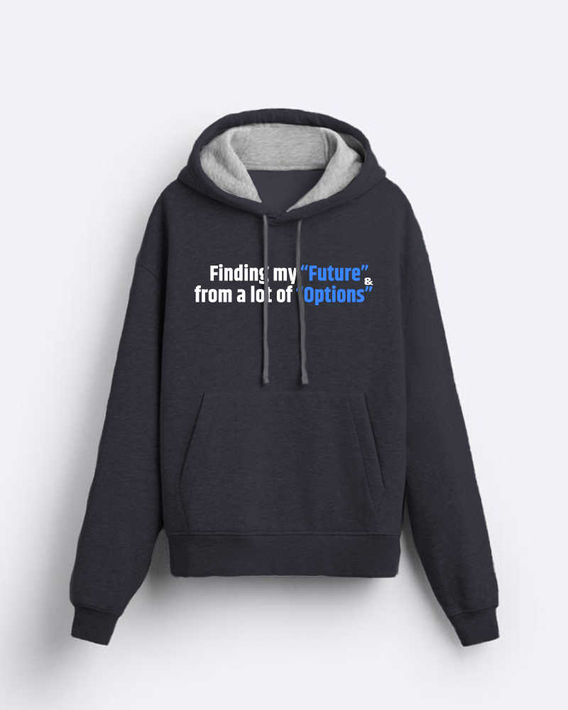 Finding My Future Fleeced Kangaroo Pockets Hoodie - Heather Charcoal