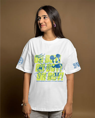 Live Beyond Worry (Mickey) Oversized Tshirt - White