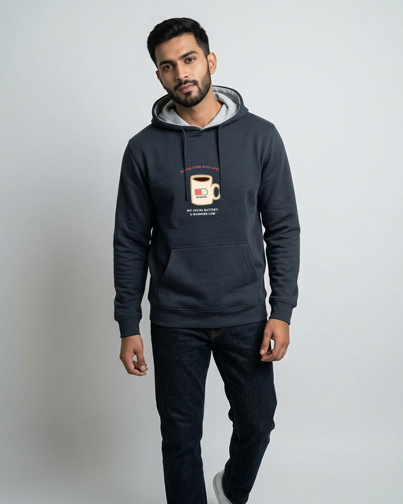 Please Come Back Later  My Social Battery Is Low Grey Hoodie