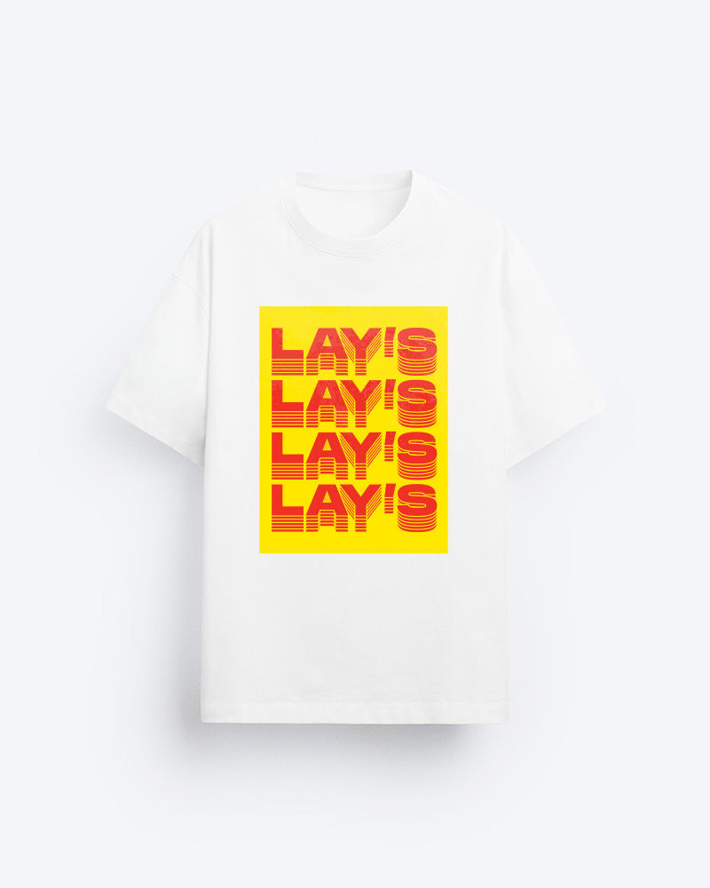 Lays Cascading White Oversized Tshirt