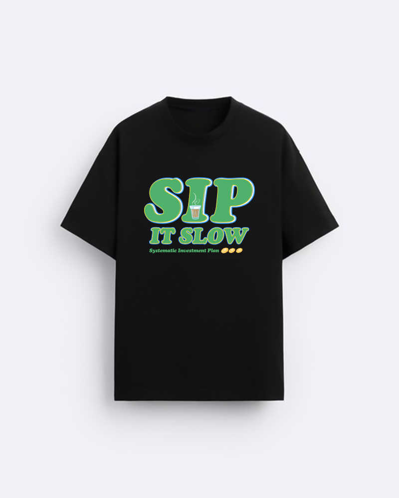 SIP it Slow Oversized Tshirt - Black