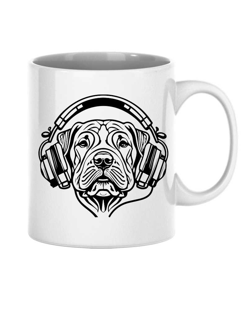 Pitbull Design Thermal Mug - White