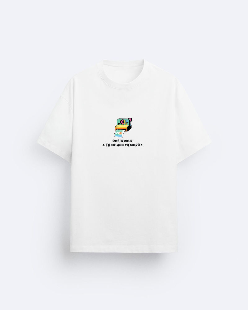 One World Thousand Feelings White Oversized Tshirt