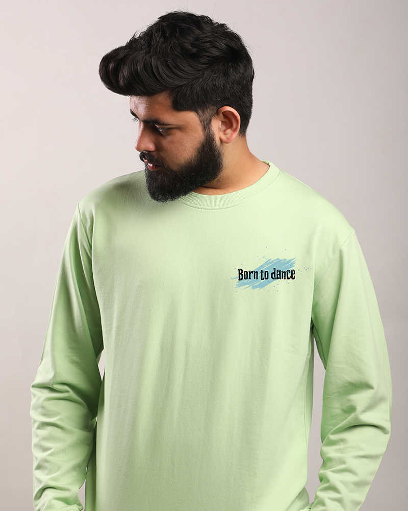 Born to Dance Graphic Print Sweatshirt - Nile Green